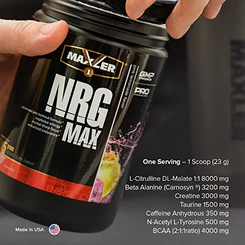 Maxler NRG MAX Pre Workout Powder with Taurine, L Citrulline Malate, Beta Alanine Creatine Maxler Au supplements