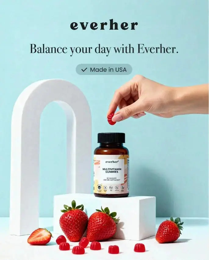 Everher Multivitamin Gummies | Essential Vitamins, Minerals & Herbs | Immune Support, Energy & Focus | with DHA Algae Oil & Probiotics | Everher Au supplements