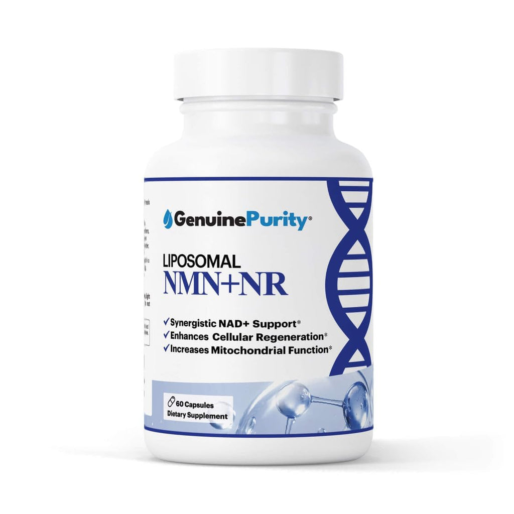 GenuinePurity - Liposomal NMN + NR Supplement - 60 Vegan Capsules to Support Cellular Health, Energy & NAD+ Levels - USA Made, Non-GMO, Gluten Free GenuinePurity Au supplements