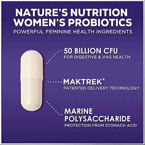 Probiotics for Women 4-in-1, 50 Billion CFU + Prebiotics, Vaginal Women's Probiotic Nature's Nutrition Au supplements