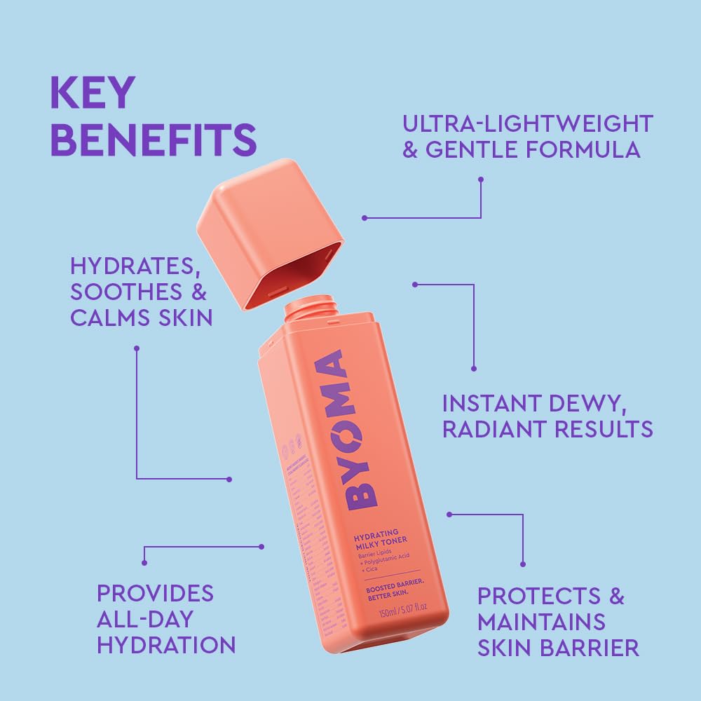 BYOMA Hydrating Milky Toner - Dewy, Ultra Hydrating Toner for Face - Soothes Skin, Locks in Moisture