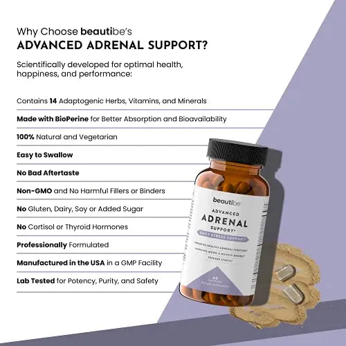 Adrenal Support for Women & Men – Cortisol Manager – Natural Stress Relief Supplement BeautiBe Au supplements