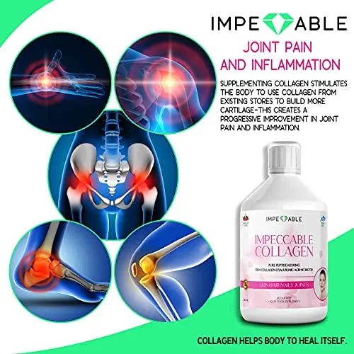 IMPECCABLE Collagen 10.000mg hydrolyzed Sugar Free Liquid Marine Collagen | Supplements for Women and Men Impeccable Au supplements