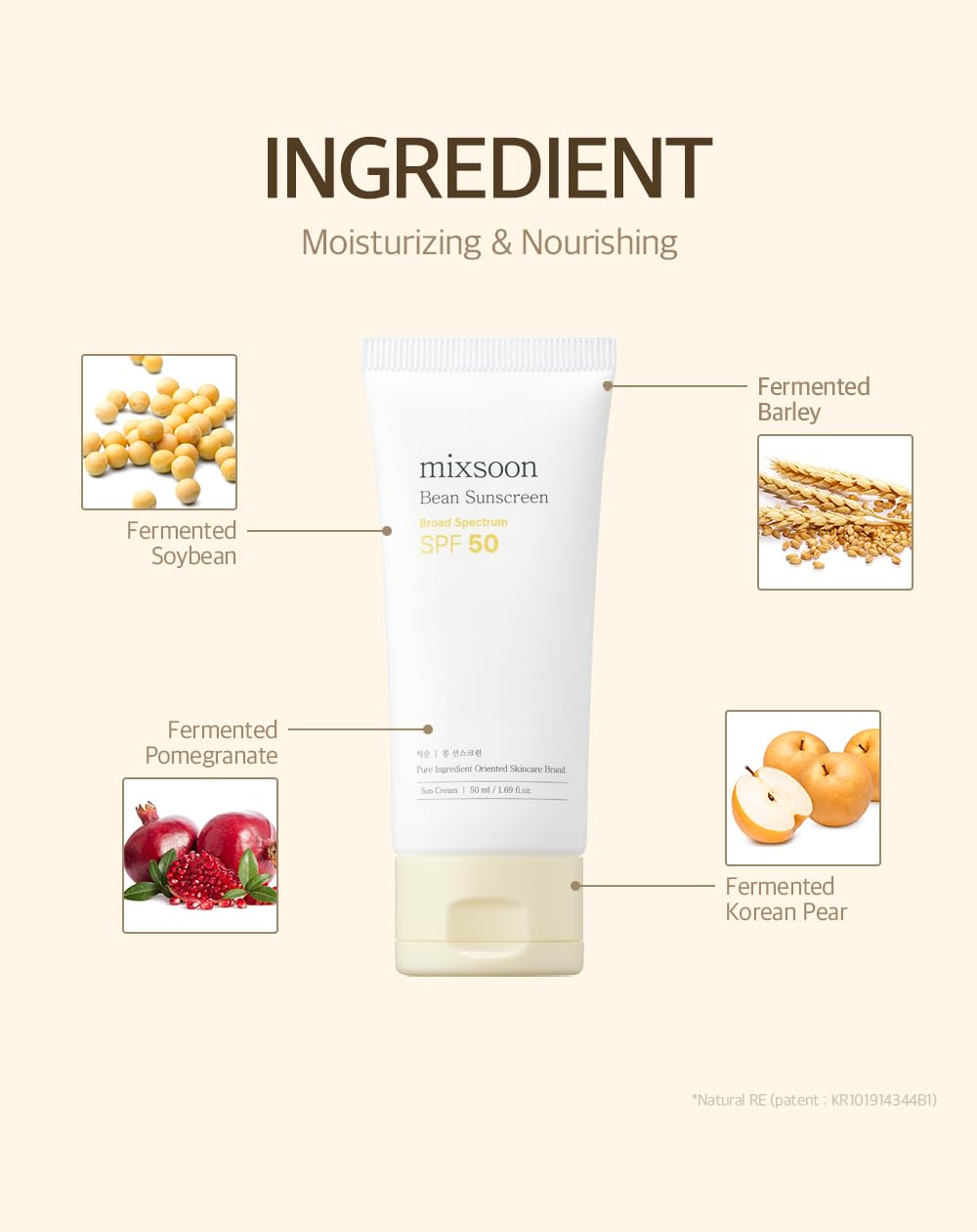 mixsoon Bean Sunscreen-Lightweight Airy Texture SPF 50 Korean Sunscreen for Face