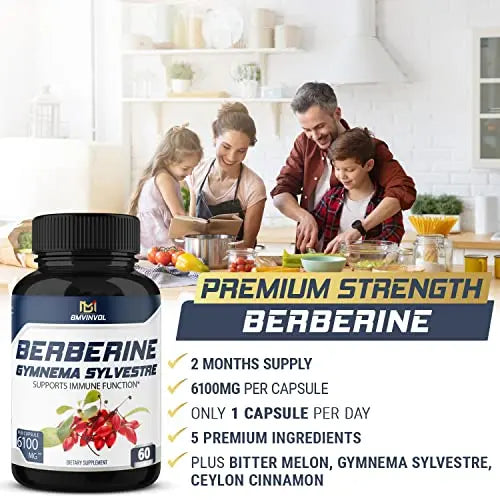 BMVINVOL 5-in-1 Berberine Supplement 6100mg with Ceylon Cinnamon, Gymnema Sylvestre BMVINVOL Au supplements