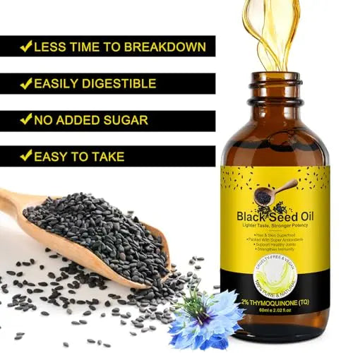 2 Pack Black Seed Oil, Organic Cold Pressed Unrefined Black Seed Oil, Pure Natural Black BDBFZCFP Au supplements