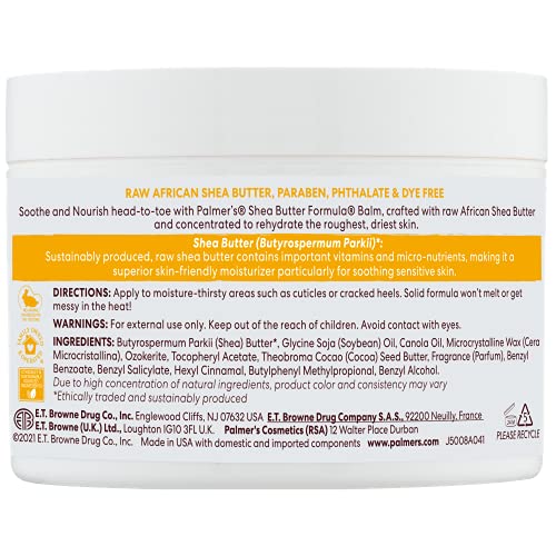Palmer's Shea Butter Formula Raw African Shea Butter Balm, Nourishing Body Moisturizer