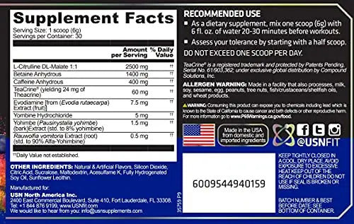 USN 3XT Max Pre-Workout Supplement Drink Mix Powder for Energy, Endurance and Pump USN Au supplements