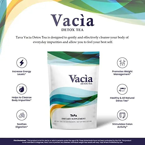 Tava Vacia Detox Tea Supplement, Boosts Energy, Supports Joint Mobility and Immune System TAVA Au supplements