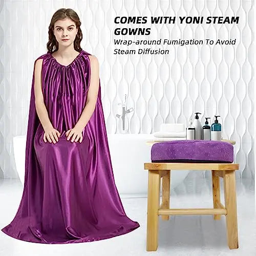 ElasignShopo Yoni Seat Kit, Wooden Vaginial Steaming Stool Chair Set with Gown for Feminine ElasignShopo Au supplements