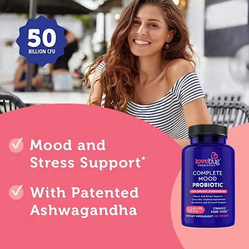 Lovebug Complete Mood Probiotic | 10 Clinically Studied Probiotic Strains & Patented lovebug PROBIOTICS Au supplements