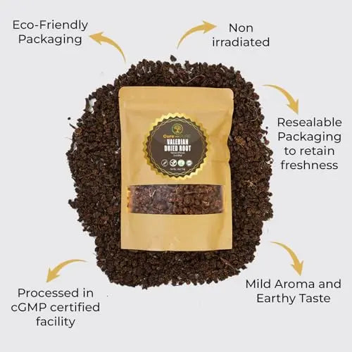 Cure wid Pure Organic Valerian Root Tea - Cut,Sifted & Non-Irradiated Valerian Tea Promotes Cure wid Pure Au supplements