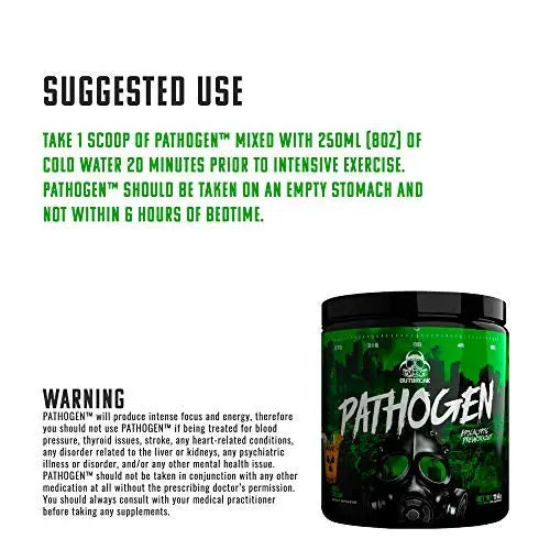 Outbreak Nutrition Pathogen Pre Workout with Beta-Alanine, Energy Boosting Muscle Outbreak Nutrition Au supplements