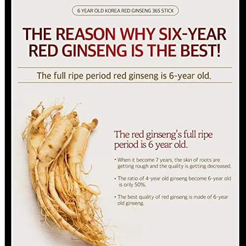 6 Years Red Ginseng 365 Stick Korea ginseng Au supplements