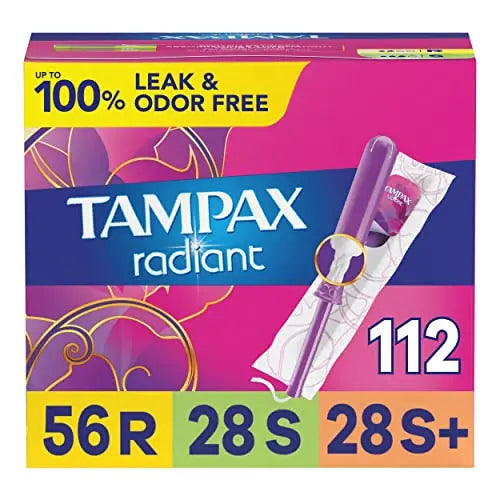 Tampax Radiant Tampons Multipack, Regular/Super/Super Plus Absorbency, With Leakguard Braid Tampax Au supplements