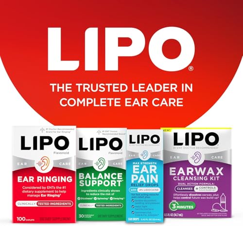 Lipo-Flavonoid Ear Ringing - Doctor-Recommended for Ringing Ears - Clinically Proven Lemon Bioflavonoid Complex with Vitamins C, B1, B2, B6, B12