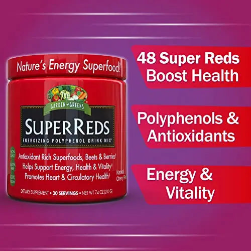 Garden Greens Super Reds Energizing Polyphenol Superfoods, Antioxidants, Powder Drink Garden Greens Au supplements