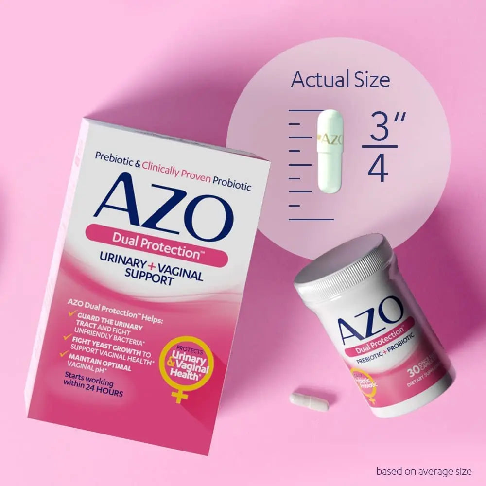 AZO Dual Protection | Urinary + Vaginal Support* | Prebiotic Plus Clinically Proven Women AZO Au supplements