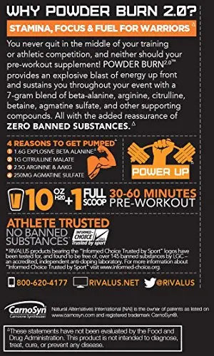 Powder Burn 2.0 Orange 35 Serving,14.24 Ounce Rivalus Au supplements