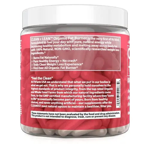 Clean+Lean-Organic Fat Burner by FitFarm USA - Worlds First Organic Fat Burner Supports FIT FARM USA Au supplements