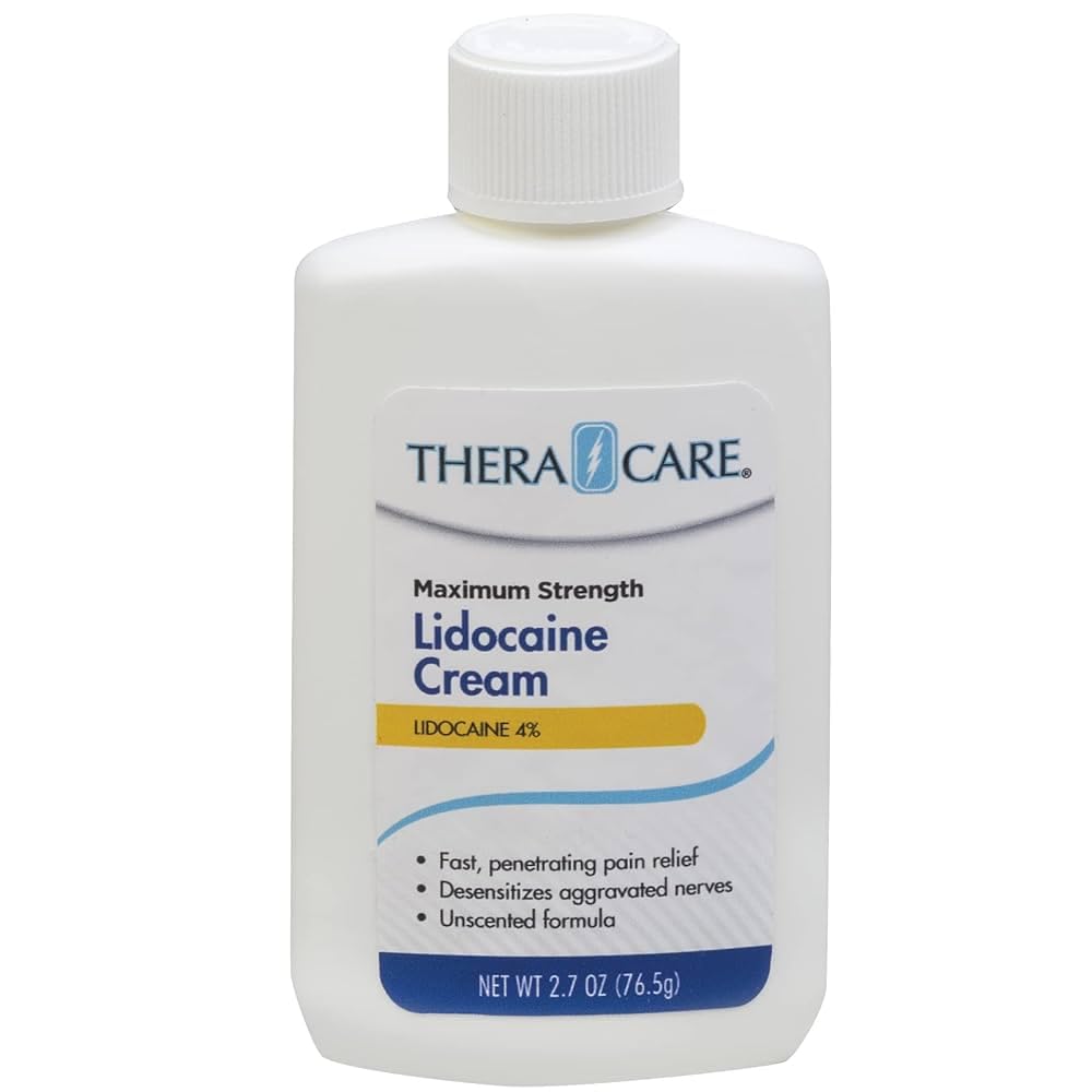 Thera|Care Maximum Strength OTC Lidocaine Cream | Numbs Away Pain | Long-Lasting Relief | Non-Greasy | 2.7 Oz Thera Care Au supplements