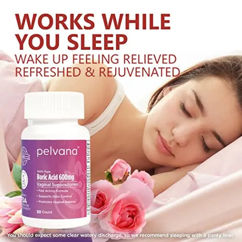 Pelvana Boric Acid Suppositories for Women 30 - for Vaginal pH Balance, Odor Control, Itching, & Discharge Pelvana Au supplements