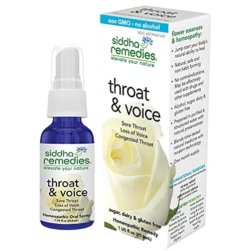 Siddha Remedies Throat & Voice Homeopathic Oral Spray for Sore, Strained Throat | Helpful Siddha Au supplements