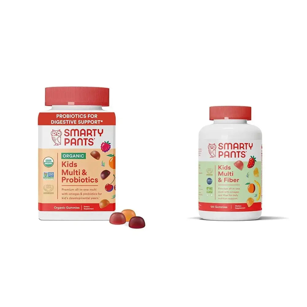 SmartyPants Organic Kids Multivitamin Gummies: Probiotics, Omega 3 (ALA) & Kids Multivitamin Gummies and Fiber Supplement: Omega 3 Fish Oil (EPA/DHA), Vitamin D3, C, Vitamin B12 SmartyPants Au supplements