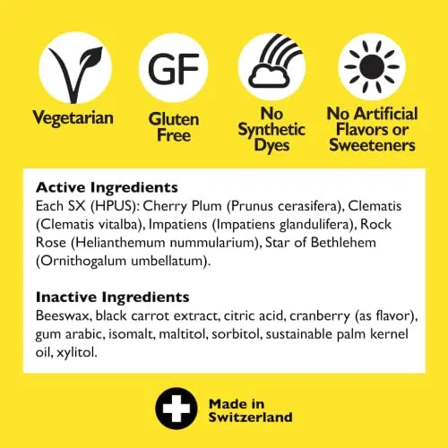 Bach RESCUE PASTILLES, Cranberry Flavor, Natural Stress Relief Lozenges RESCUE Au supplements