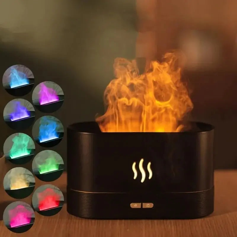 Flame Aroma Diffuser Humidifier 180ml, Oil Essential 2 Modes Brightness Aroma Humidifier Generic Au supplements