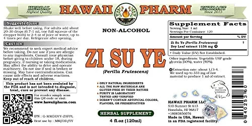 HawaiiPharm Zi Su Ye Alcohol-Free Liquid Extract, Zi Su Ye (Perilla Frutescens) Dried Leaf HawaiiPharm Au supplements