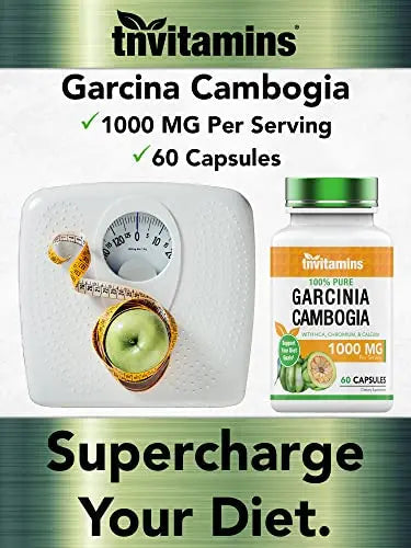 tnvitamins Garcinia Cambogia Extract Capsules (1000 MG x 60 Pills) with HCA & Chromium tnvitamins Au supplements