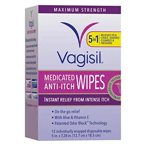 Vagisil Anti-Itch Medicated Feminine Intimate Wipes for Women, Maximum Strength, Gynecologist Tested Vagisil Au supplements