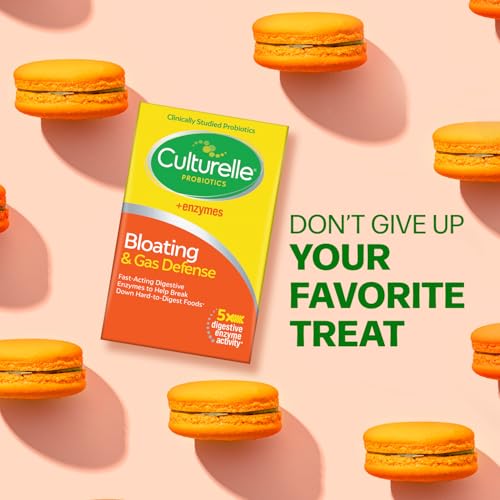 Culturelle Bloating & Gas Defense, Digestive Enzymes & Probiotics for Digestive Health, 30 Capsules, Supports Occasional Indigestion & Discomfort Culturelle Au supplements