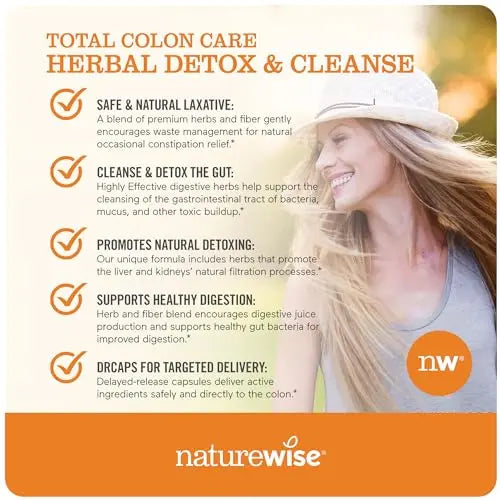 NatureWise Herbal Detox Cleanse Laxative Supplements | Natural Colon Cleanser Herb & Fiber Blend NatureWise Au supplements