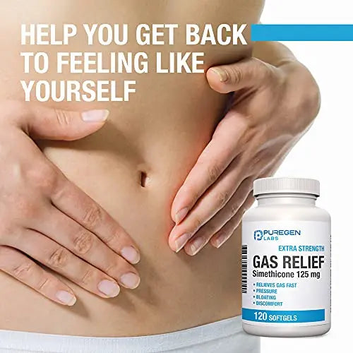 P Puregen Labs Extra Strength Gas Relief Softgels with Simethicone 125 mg P Puregen Labs Au supplements