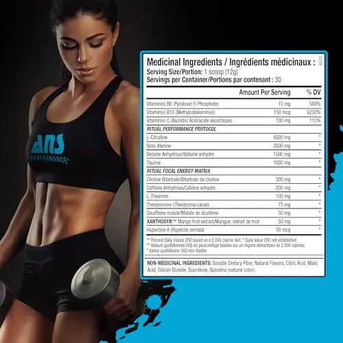 ANS Performance Ritual Pre Workout (30 Servings, 12.7 oz) - Complete Preworkout Formula ANS Performance Au supplements