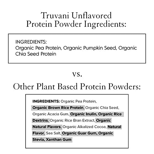 Truvani Organic Vegan Protein Powder Unflavored - 20g of Plant Based Protein, Organic Truvani Au supplements