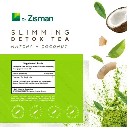 Dr. Zisman ZT Slimming - Matcha-Coconut Detox Blend, Weight Loss Tea with Antioxidant Effects Dr. Zisman ZT Slimming Tea Au supplements