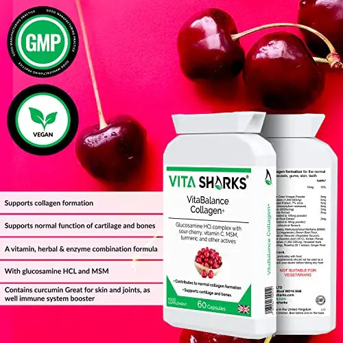 VitaBalance Collagen+ 60 Capsules for Skin, Hair, Nails, Joints & Connective Tissue Vita Sharks Au supplements