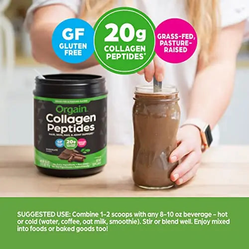 Orgain Hydrolyzed Collagen Powder, 20g Grass Fed Collagen Peptides, Chocolate Orgain Au supplements