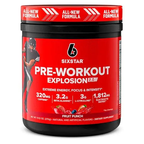 Six Star Pre-Workout Explosion 2.0 Fruit Punch - Pre-Workout Powder, Explosive Energy Six Star Au supplements