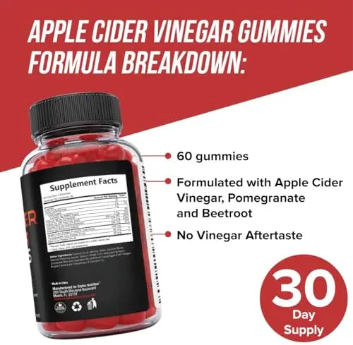 Apple Cider Vinegar Gummies with Mother- 1000mg - Supplement Formulated to Support ORPHIC NUTRITION Au supplements