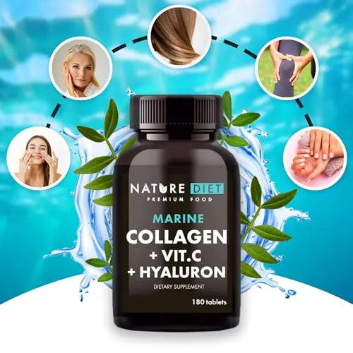 Nature Diet - Marine Collagen with Hyaluronic Acid and Vitamin C, 180 tablets, 500 mg , Peptan F , Fish Collagen Nature Diet Au supplements