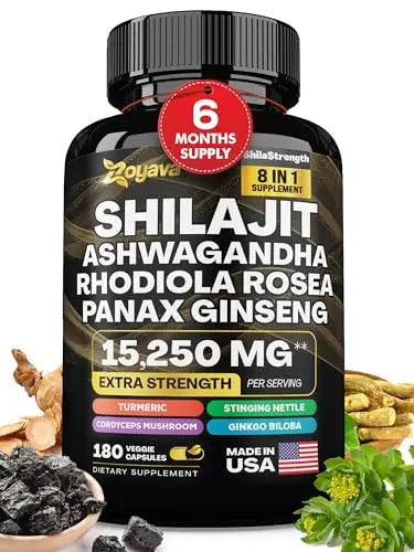 Zoyava Shilajit 9000MG Radiant Health Blend Ashwagandha 2000MG Rhodiola Rosea Zoyava Au supplements