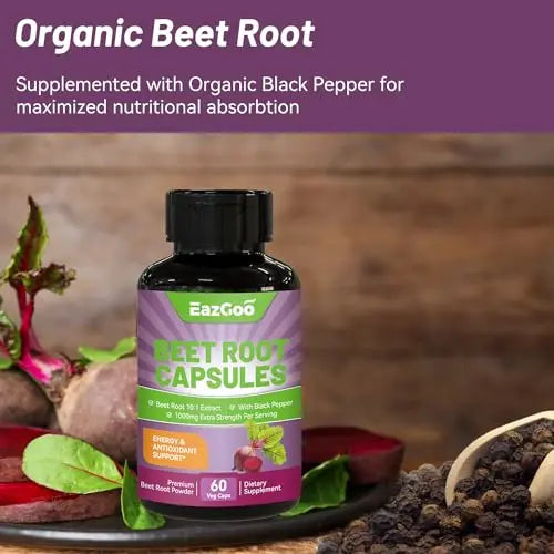 EAZGOO Beet Root Capsules 1000mg Per Serving, Supports Nitric Oxide Production & Blood EAZGOO Au supplements