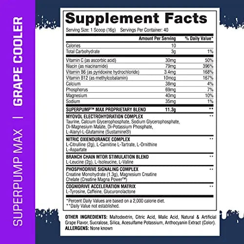 Gaspari Nutrition SuperPump MAX, The Ultimate Pre Workout Powder, Sustained Energy Gaspari Nutrition Au supplements