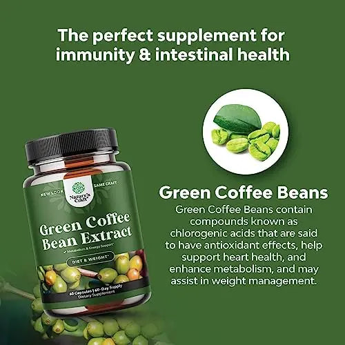Pure Green Coffee Bean Extract Supplement – Best for Weight Loss Appetite Suppressant Natures Craft Au supplements