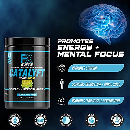 FX Supps Catalyft Pre-Workout Powder Drink for Men & Women, Sonic Boom | Dietary FXSUPPS Au supplements