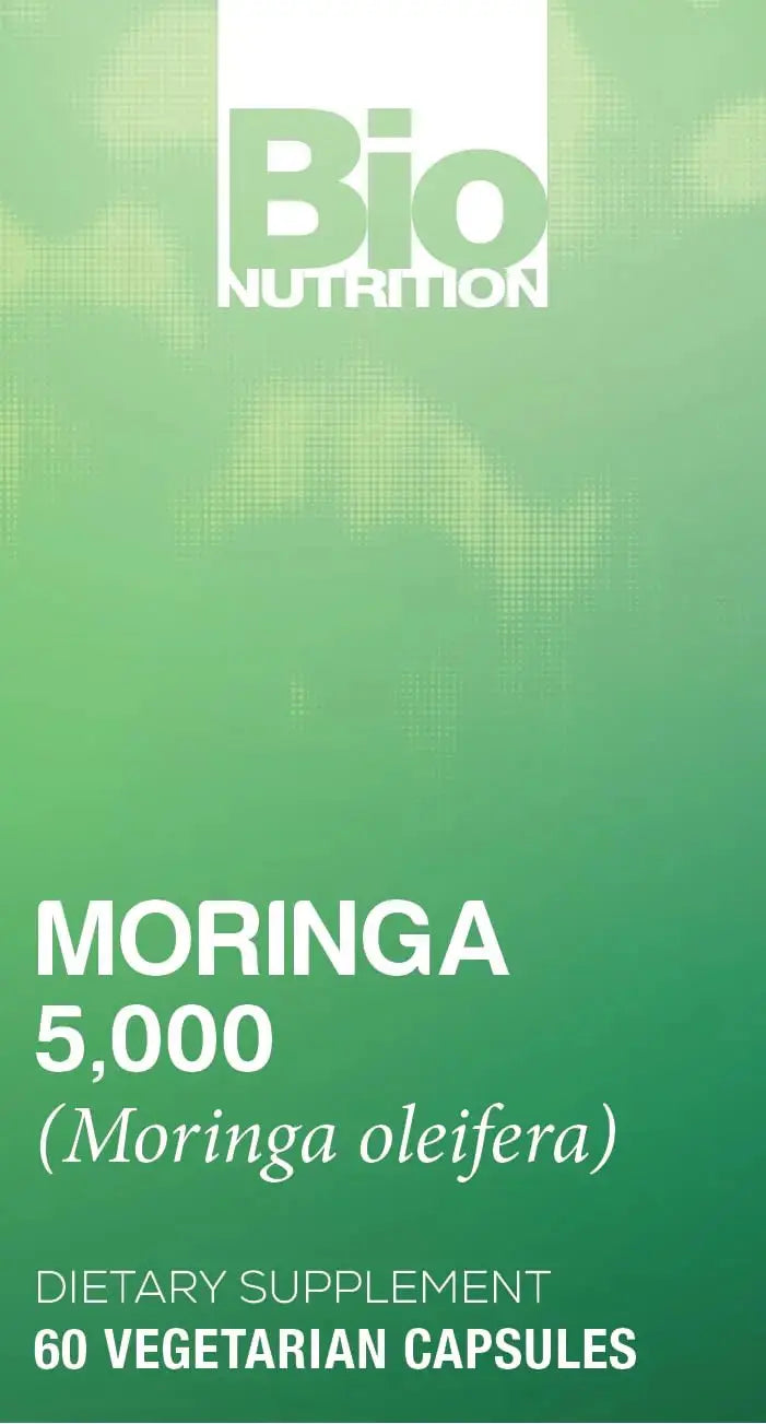 Bio Nutrition Moringa 5000mg 60 Vegetarian Capsules | Complete Green Superfood | Nature's Multivitamin | Energy and Gut Health Bio Nutrition Au supplements